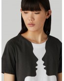 Cotton T-shirt with colour-block print