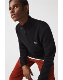 Lacoste men's knitted blouse with 1/2 zipper at the neckline Black