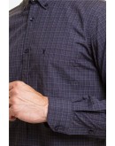 The Bostonians men's plaid shirt with button down Dark Blue collar