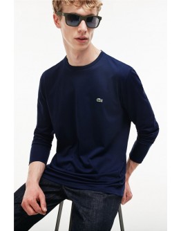 Lacoste men's blouse long-sleeved monochrome Blue Dark