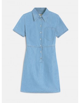 Short-sleeved dress with buttons