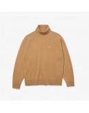 Lacoste women's knitted blouse with camel turtleneck