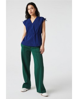 Lacoste women's sleeveless blouse with pleats Blue Roua