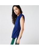 Lacoste women's sleeveless blouse with pleats Blue Roua