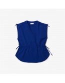 Lacoste women's sleeveless blouse with pleats Blue Roua