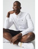 Lacoste Men's Polka Dot Shirt Slim Fit White