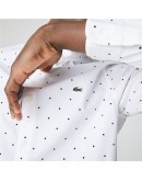 Lacoste Men's Polka Dot Shirt Slim Fit White