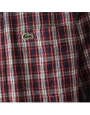 Lacoste Men's Plaid Shirt Regular Fit Bordeaux