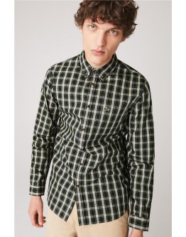Lacoste Men's Plaid Shirt Regular Fit Cypress