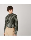 Lacoste Men's Plaid Shirt Regular Fit Cypress