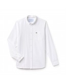 Lacoste men's shirt monochrome with pocket with logo White