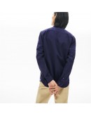 Lacoste men's shirt monochrome with pocket with logo Blue Dark