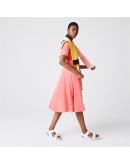 Lacoste women's midi dress shirt "Cotton Piqué Belted Polo" Pink