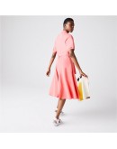 Lacoste women's midi dress shirt "Cotton Piqué Belted Polo" Pink