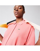 Lacoste women's midi dress shirt "Cotton Piqué Belted Polo" Pink