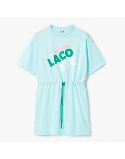 Women's Elasticised Waist Print Organic Cotton T-Shirt Dress