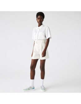 Women's High-Waisted Stretch Cotton Bermuda Shorts
