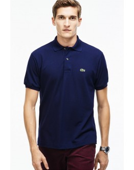 Lacoste men's polo shirt with embroidered logo Dark Blue
