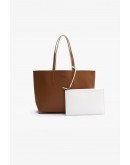Lacoste women's shoulder bag with two shoulder straps and Shinny nickel logo