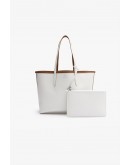 Lacoste women's shoulder bag with two shoulder straps and Shinny nickel logo