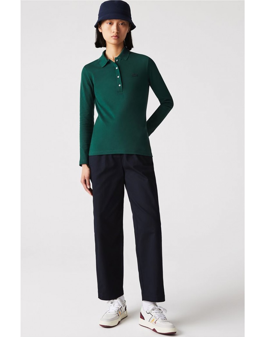 Lacoste women's polo blouse "Stretch Piqué" Dark Green