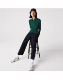 Lacoste women's polo blouse "Stretch Piqué" Slim Fit Dark Green