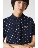 Lacoste men's polo shirt with polka dot print Dark Blue