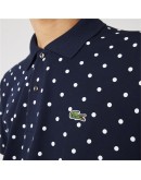 Lacoste men's polo shirt with polka dot print Dark Blue