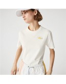 Lacoste women's T-shirt with embroidered Loose Fit logo White