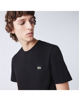 Lacoste men's T-shirt monochrome with embroidered logo Regular Fit Black