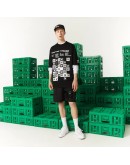 Men's Lacoste L!VE Collab Minecraft Loose Fit Organic Cotton T-Shirt